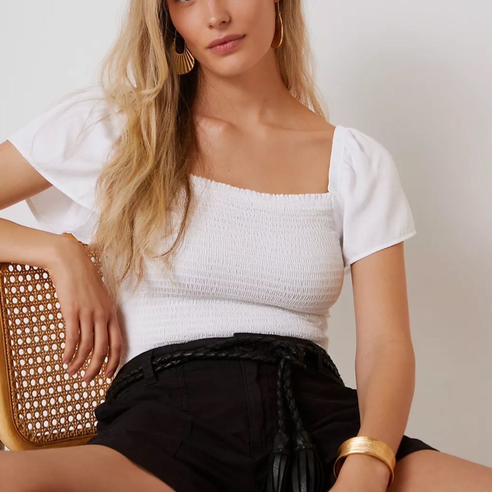 NWOT Cloth and Stone Smocked crop top
